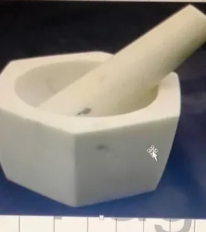 White Marble Mortar & Pestle; Size: 4 Inches; color: white