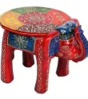 Wooden Elephant Stool Handicraft, Size: 8 inch; weight: 1.5 kg