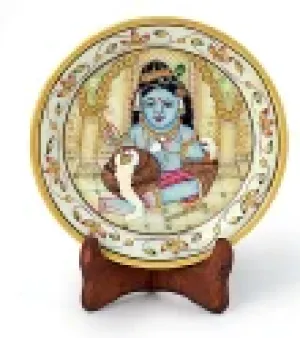Marble Decorative Plate, Type: Indoor; Color: White