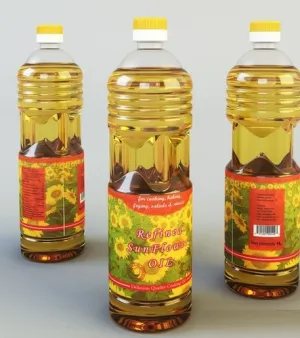 Refined Sunflower Oil, Form: Liquid, Color: Yellow