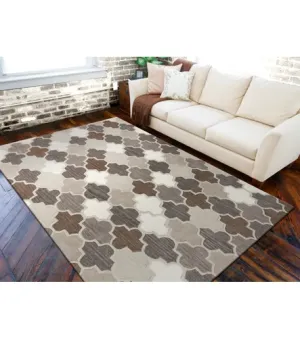 Adie Cream Hand Tufted Rug, Style: Moroccan