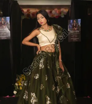 Party Wear Green Lehenga Choli Set