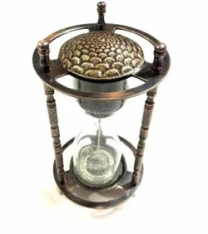 Brass Casted Sand Timer, Color: Brown, Shape: Round