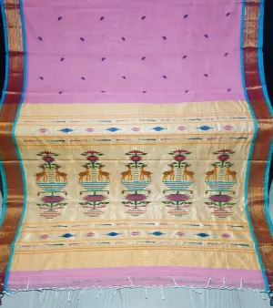 Cotton handloom handwork saree, Pattern : Printed