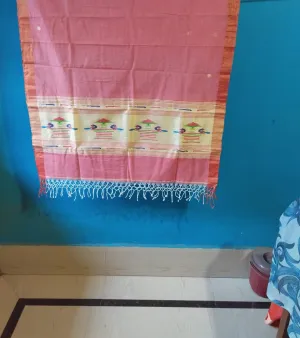 Cotton handloom handwork saree, Grade : A