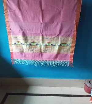 Cotton handloom handwork saree