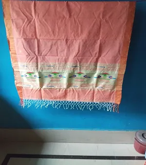 Cotton handloom handwork saree, Color : Multiple available