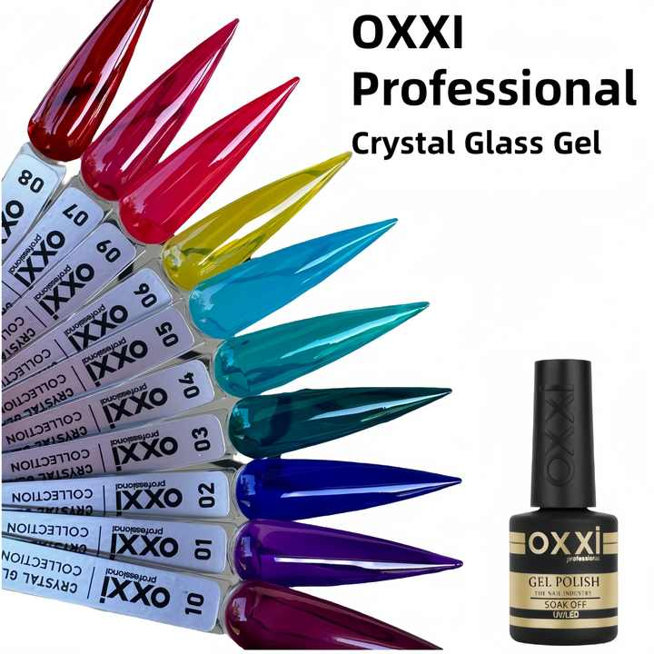 Private Label OXXI Crystal Glass Gel Polish Set 10 Colors/ 10ml Bottle Nail Products Salon Cosmetics UV Gel Nail Polish