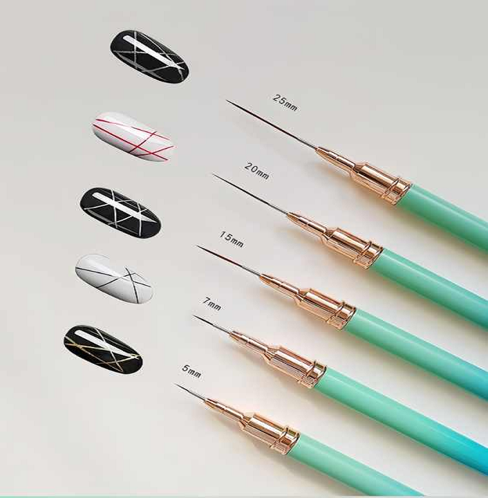 Gradient line drawing pen extremely fine color drawing pen hook and loop brush ultra-fine nail art pen tool set