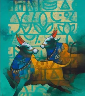 Traditional canvas painting
