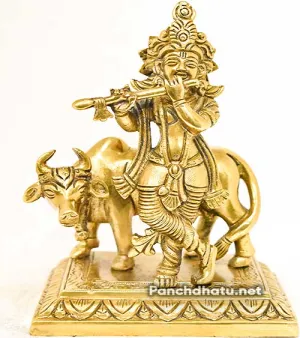 Krishna Ji with Cow Statue