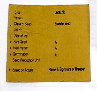 Breeder Seed Tag
