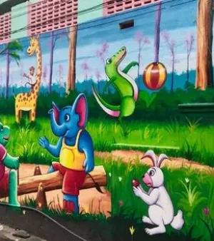 Play Ground Cartoon Wall Painting Service