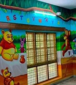 School cartoons wall paintings