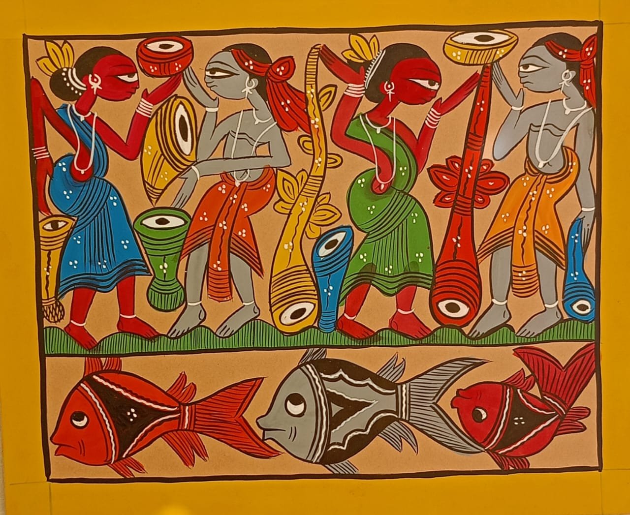 Folk Painting On Canvas