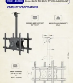 TV DUAL CEILING MOUNT BACK TO BACK