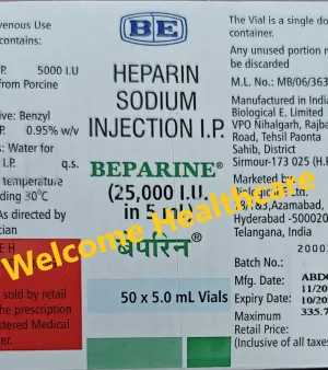 BEPARINE 25,000 IU INJECTION