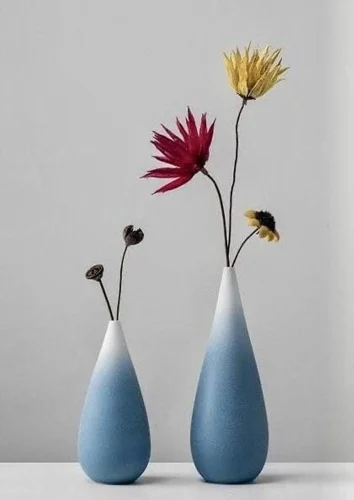 Blue Ceramic Flower Vase