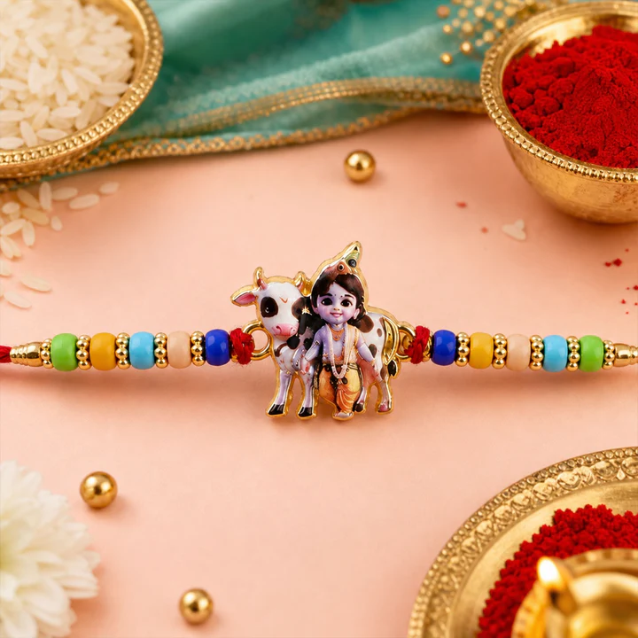 Lord Krishna With Cow Rakhi
