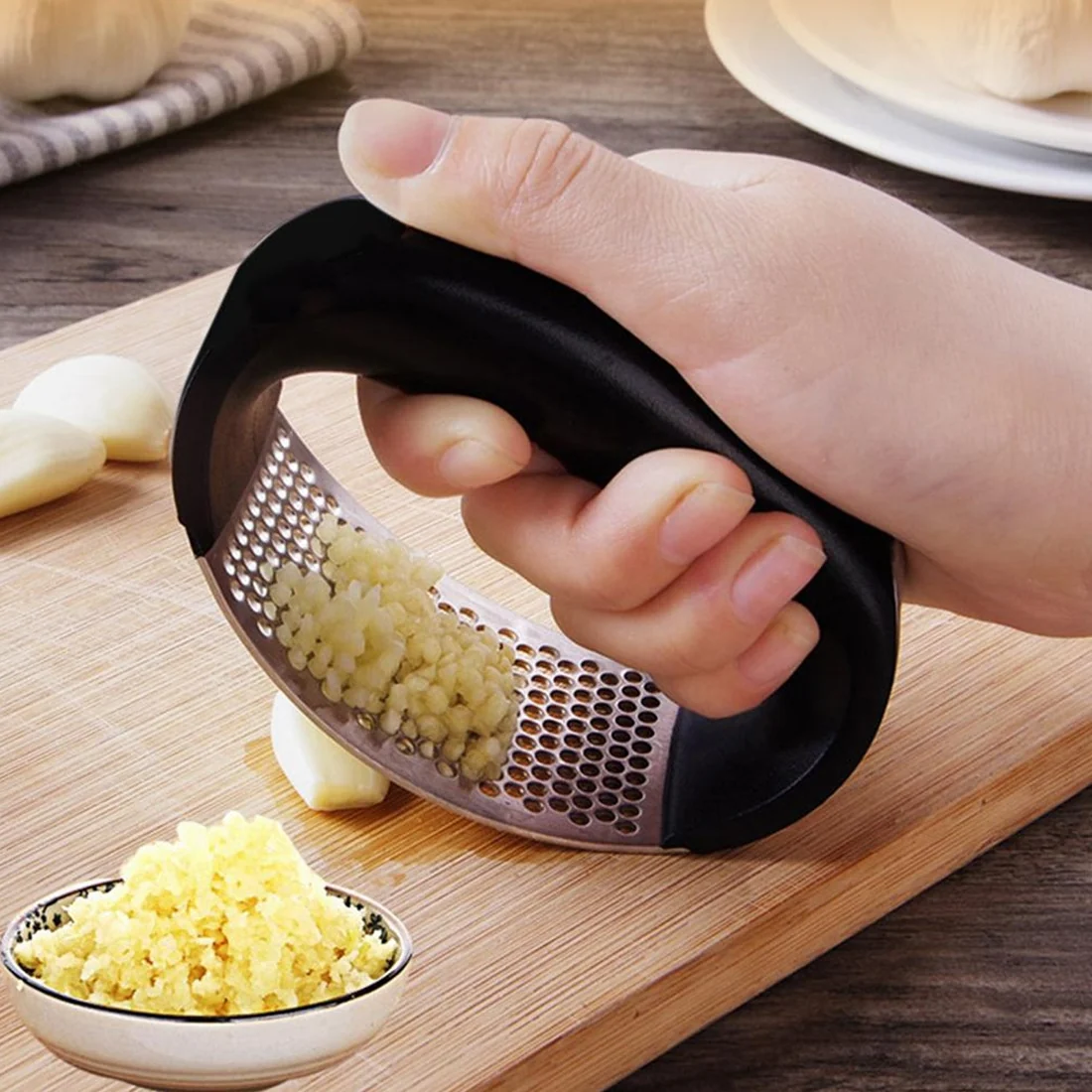 Garlic Press – Rocking Stainless Steel Ginger Mincer