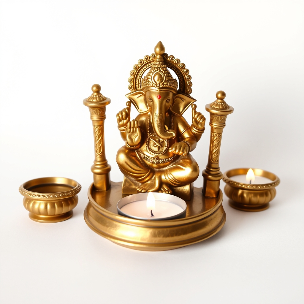 Ganesh Temple Ghanti – Brass Look