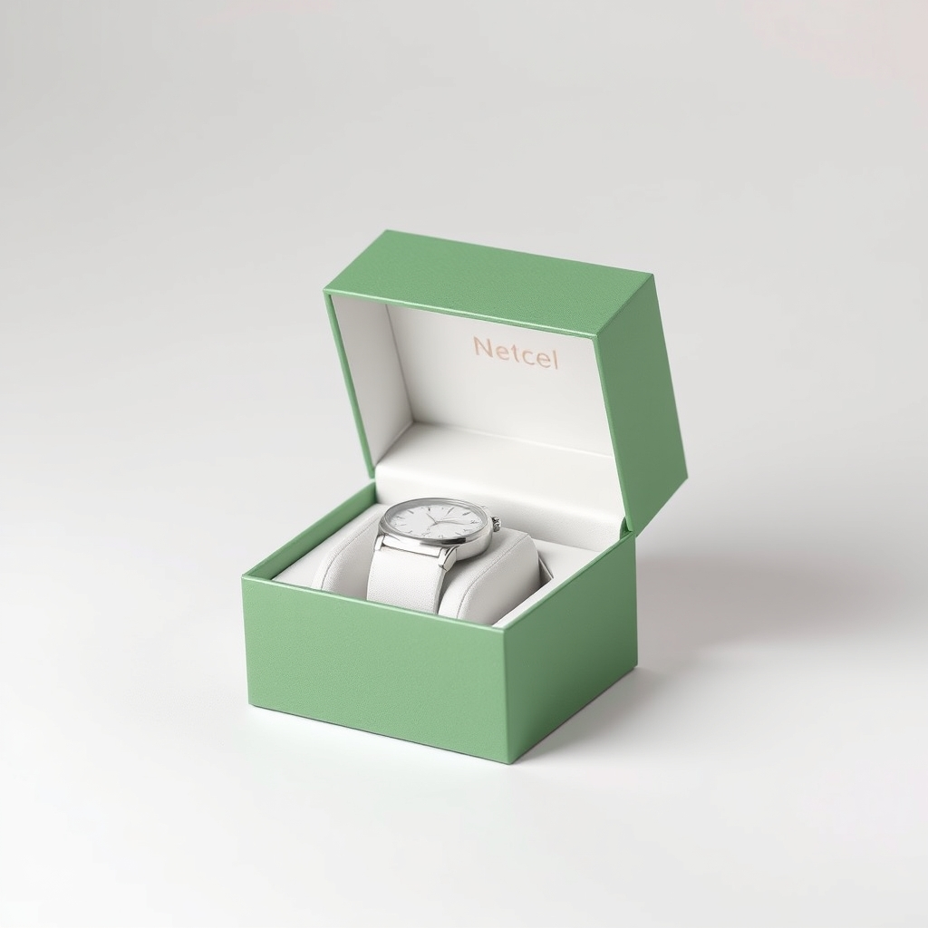 Fashion Green Paper Watch Packaging Box Luxury Custom Logo Gift Watch Box