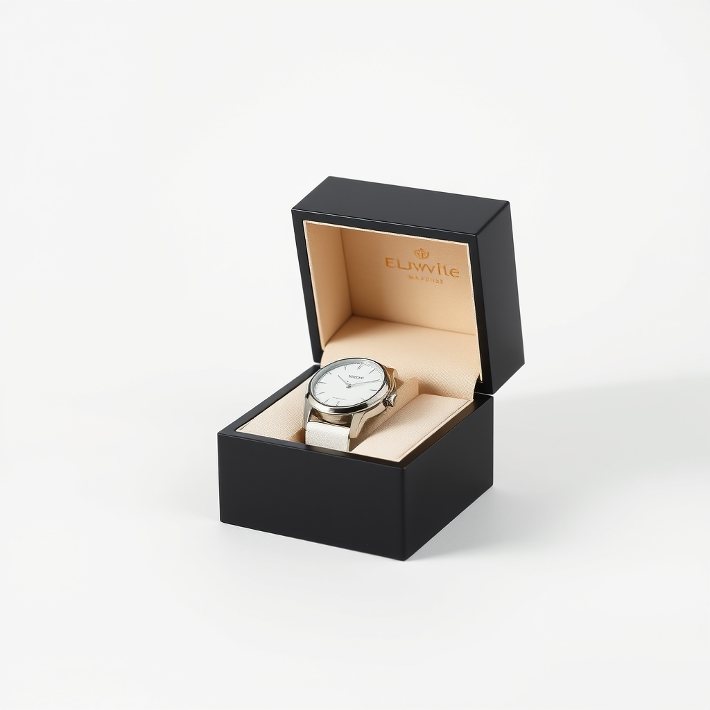 Single Black Glossy Men Watch Gift Packaging Box Wood Watch Box