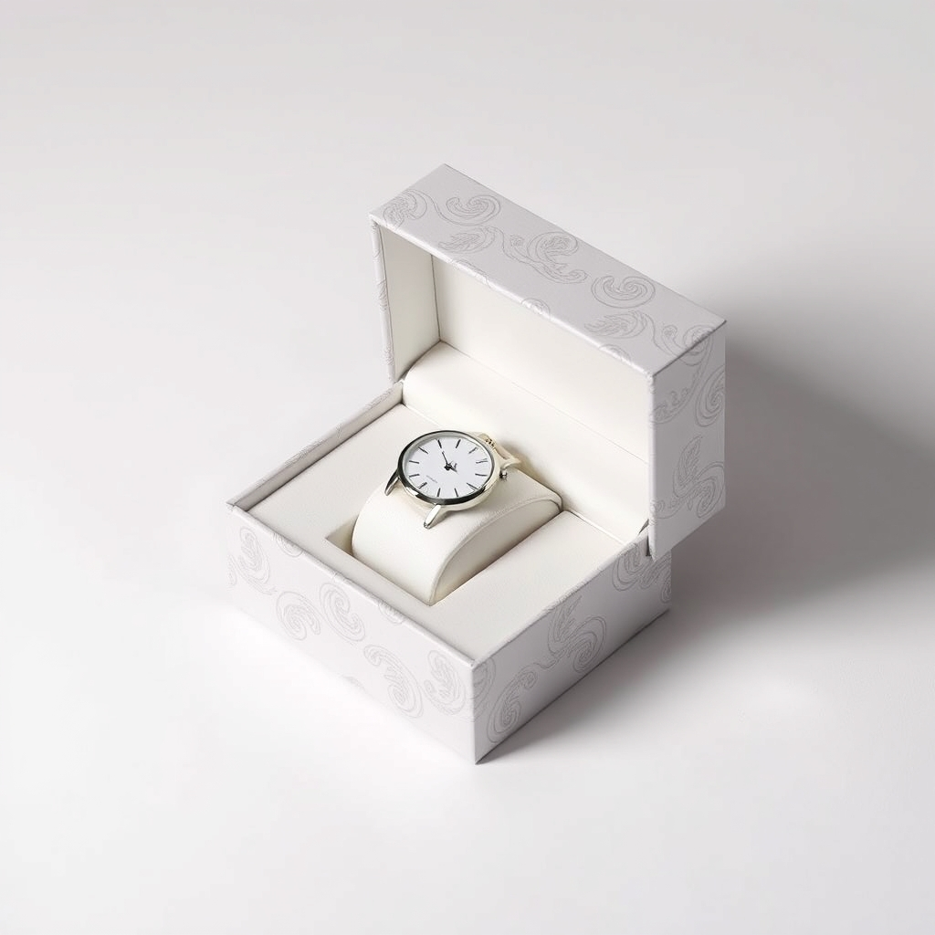 Factory Fashion High End Custom Logo Fancy Paper Covering Watch Packing Box