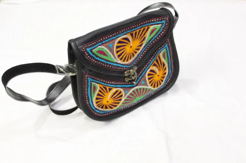 Embroidered Leather Bag