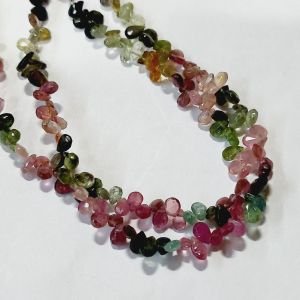 8 strand Multi Tourmaline Faceted Briolets gemstone Beads