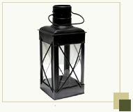 Rectangular Glass Lantern With Copper Antique Finish