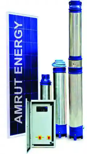 Silver And Sky Blue Three Phase 3 Hp Solar Pump Kit, Shut Off Head 80 Meter