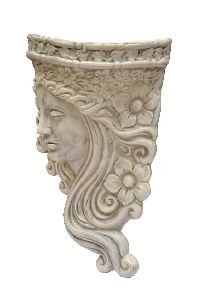 White Lady Face Wall Decor Planter
