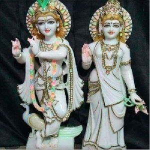 White Marble Radha Krishna Statue